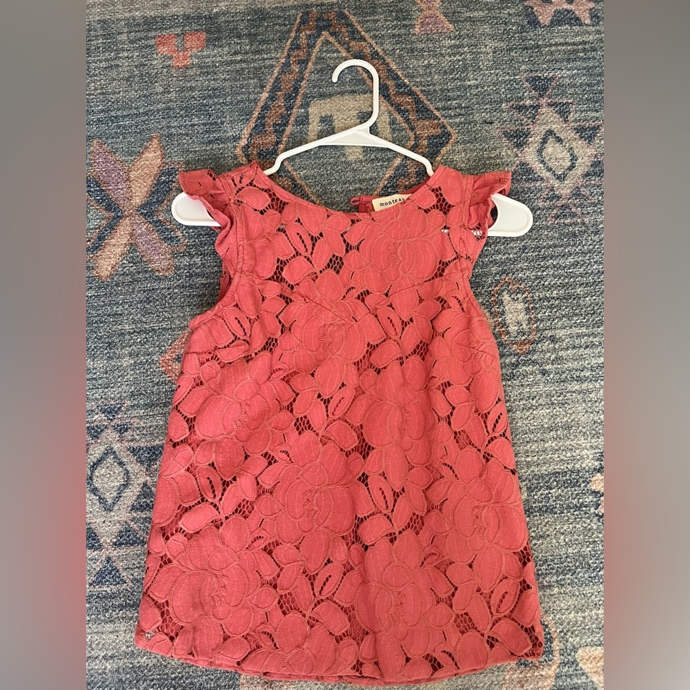 Monteau Pink Lace Sleeveless Top